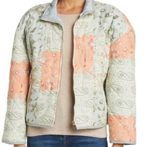 7 for all mankind quilted patchwork bomber jacket